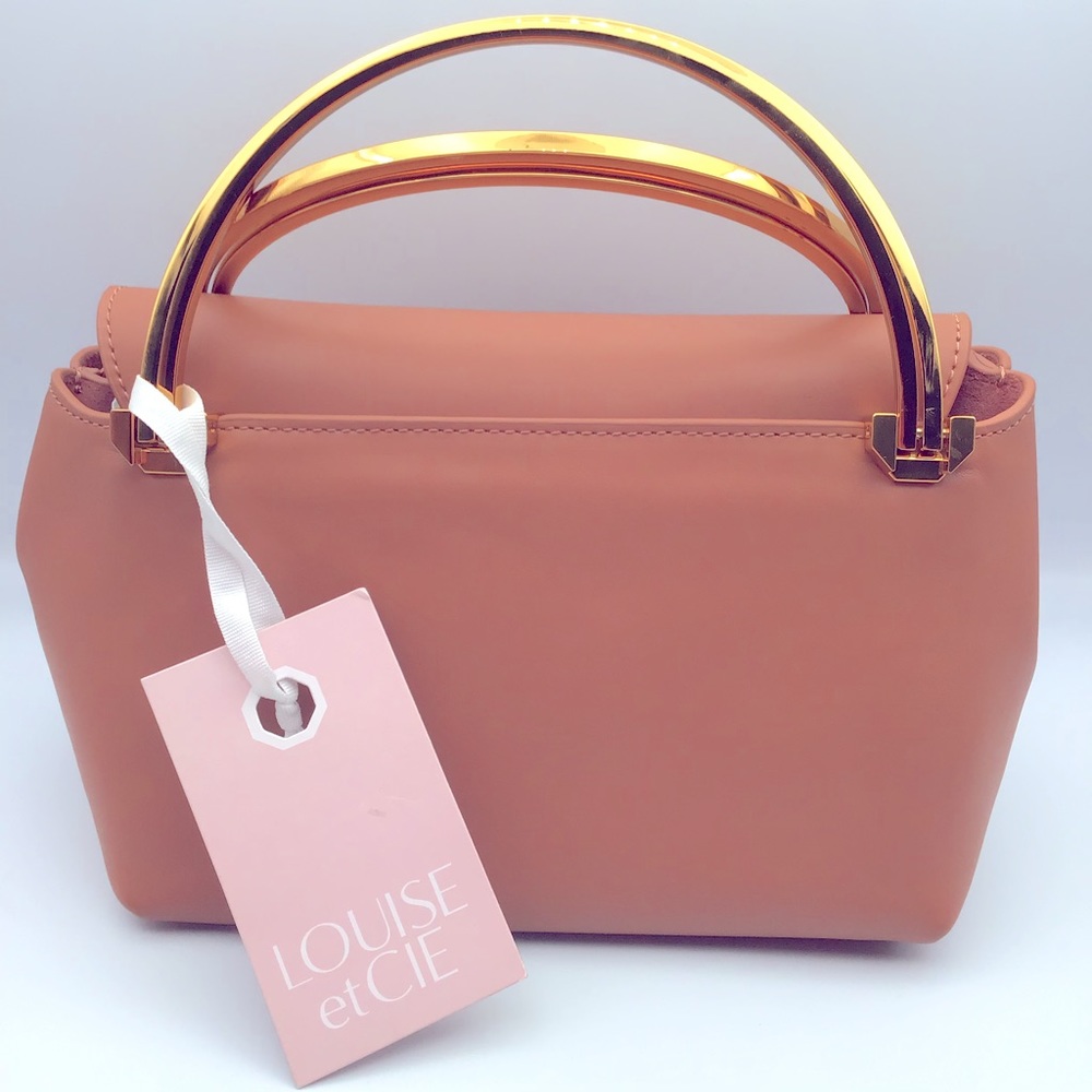 Louise Et Cie Bag Diam Top Handle Leather Warm Caramel NWT
